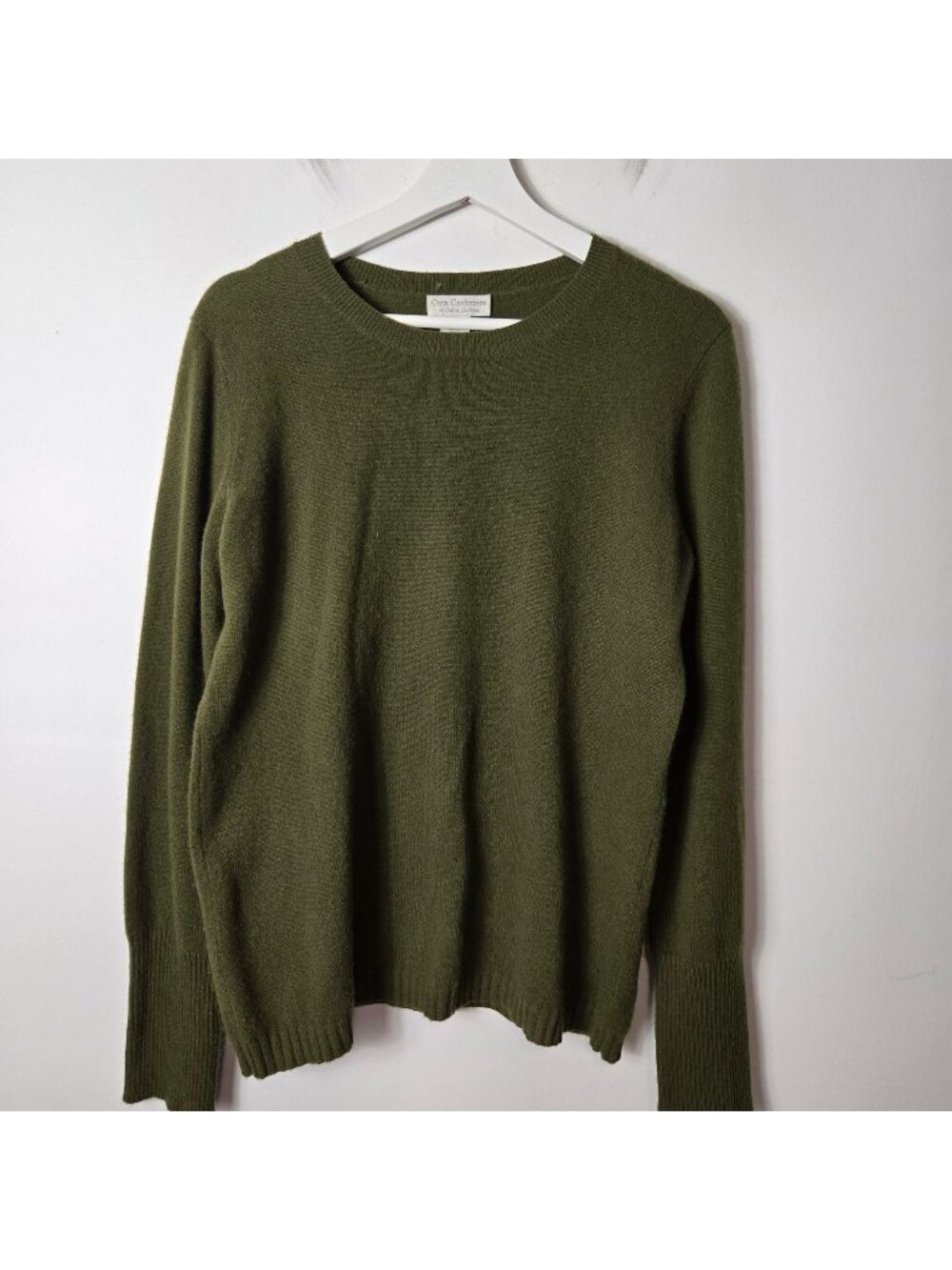 Oats Cashmere Green 100% Cashmere Pullover Sweater Size XL